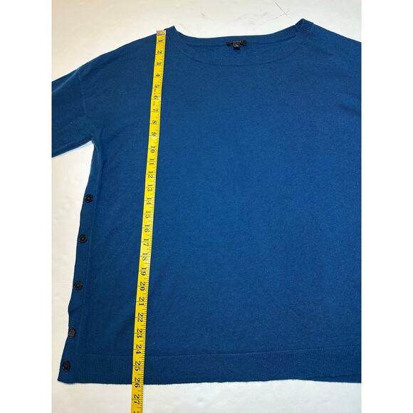Talbots Size 1Xp Crew Neck Long Sleeve Side Button Pullover Lambswool Sweater - Picture 5 of 8